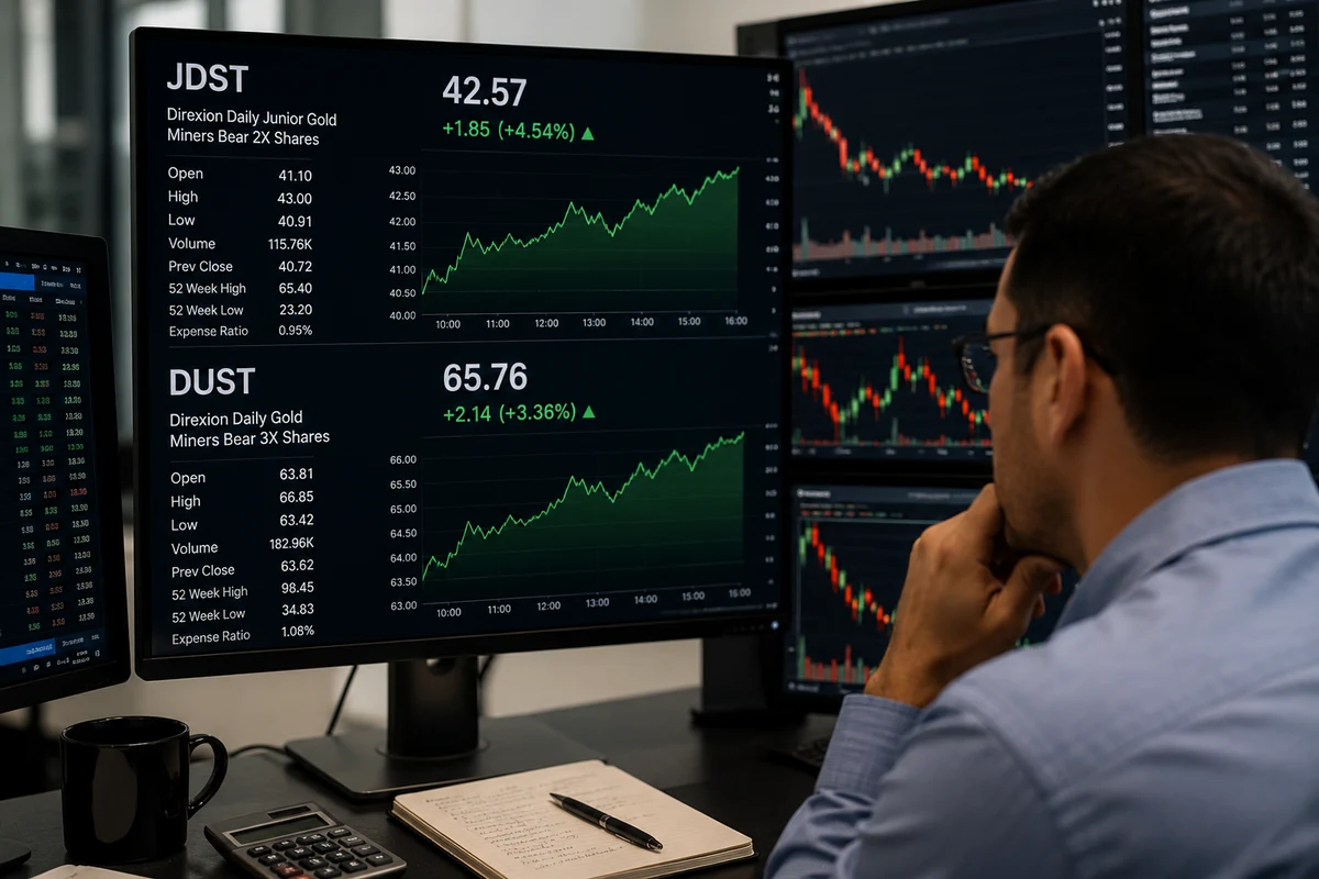 Los ETF inversos del oro lideran las ganancias mientras el retroceso del metal activa apuestas bajistas