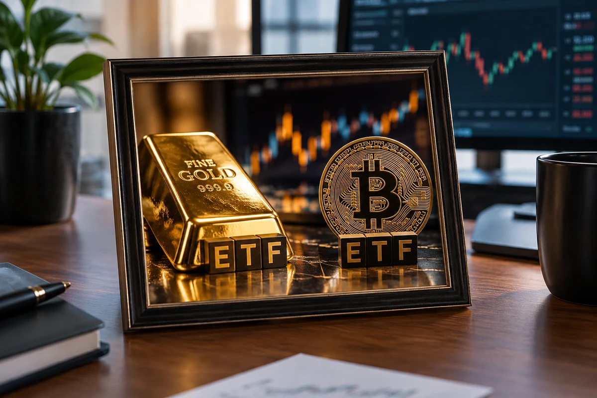 ETFs hoy: Bitcoin pierde flujos mientras el oro atrae capital