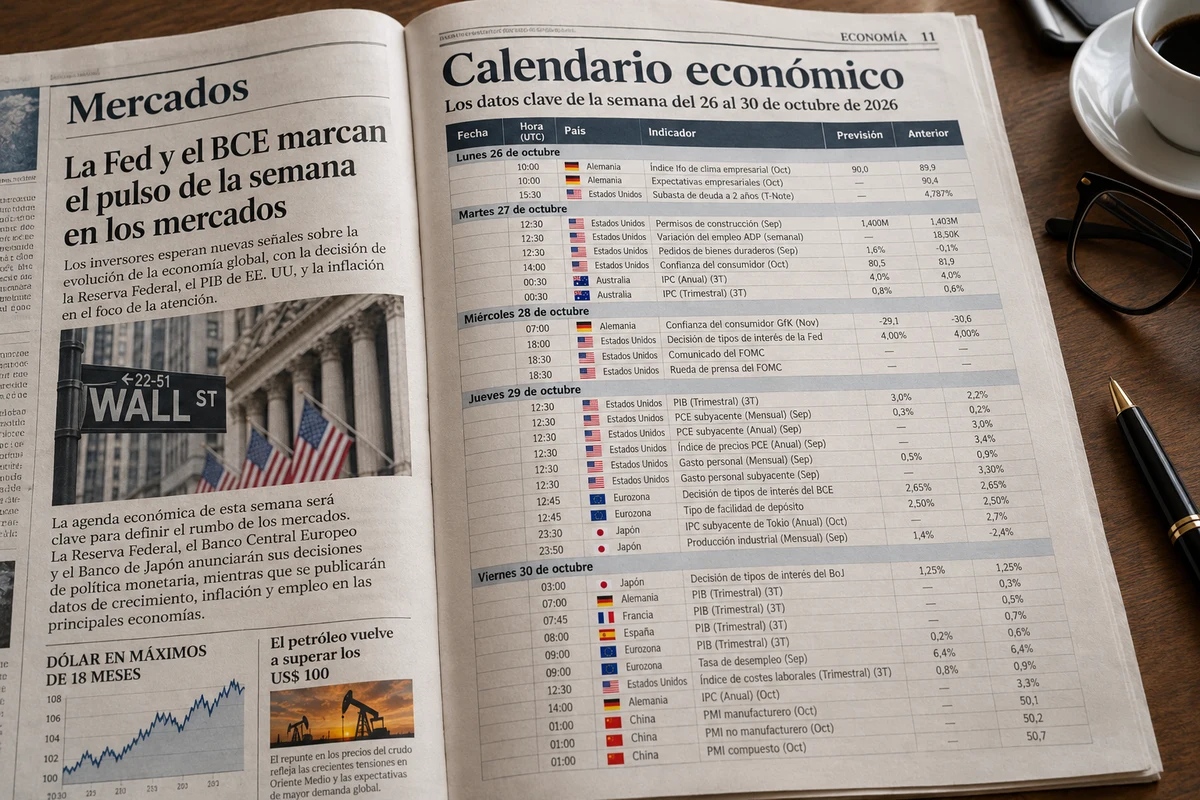 Calendario económico semanal: la Fed, el PIB y la inflación marcarán el rumbo de los mercados
